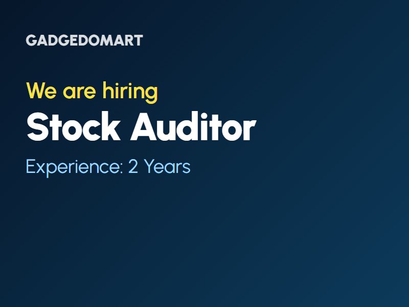 We Are Hiring: Stock Auditor